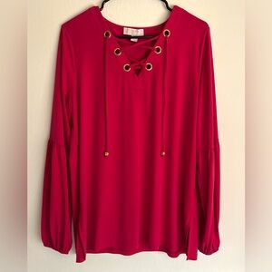 MICHAEL Michael Kors Crimson Lace-Up Blouse
